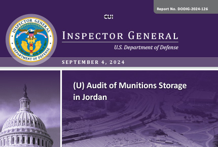 Audit of Munitions Storage in Jordan (Report No. DODIG-2024-126)